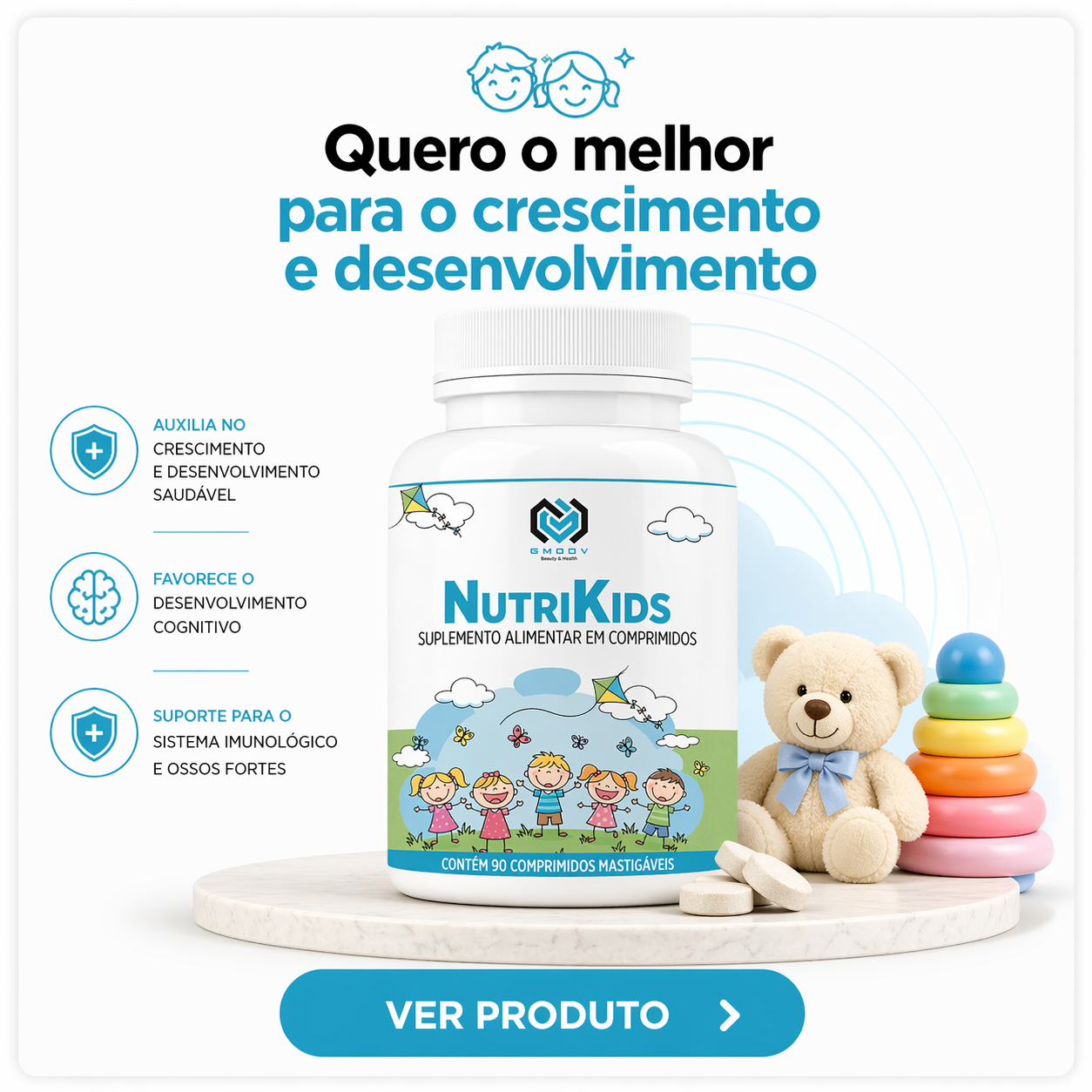 NutriKids – Multivitamínico Infantil Mastigável Sabor Uva