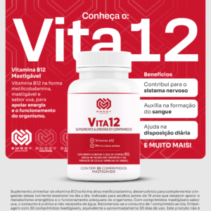 Vita12 – Vitamina B12 (Metilcobalamina) Mastigável