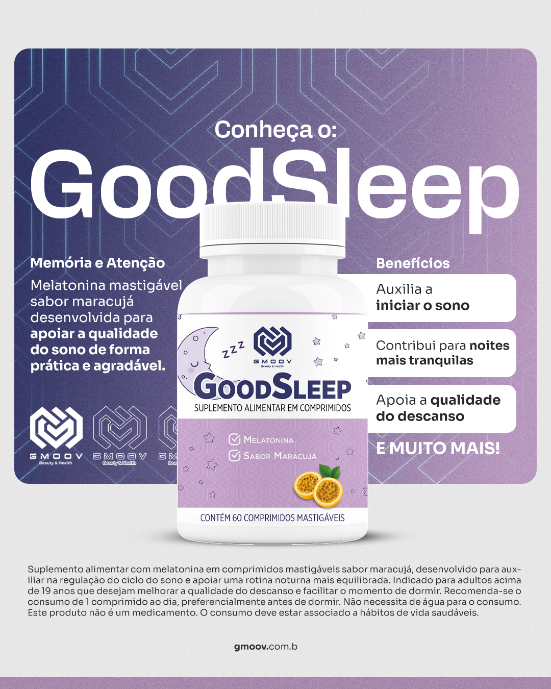 GoodSleep – Melatonina Mastigável Sabor Maracujá