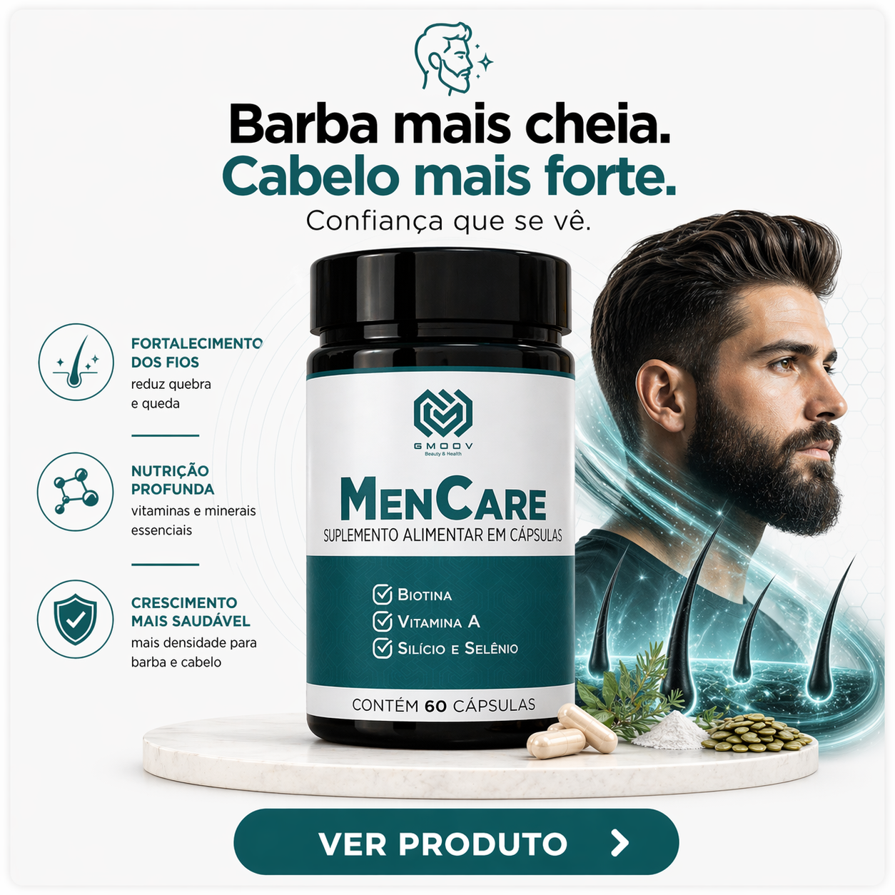 MenCare – Crescimento e Fortalecimento de Barba e Cabelo