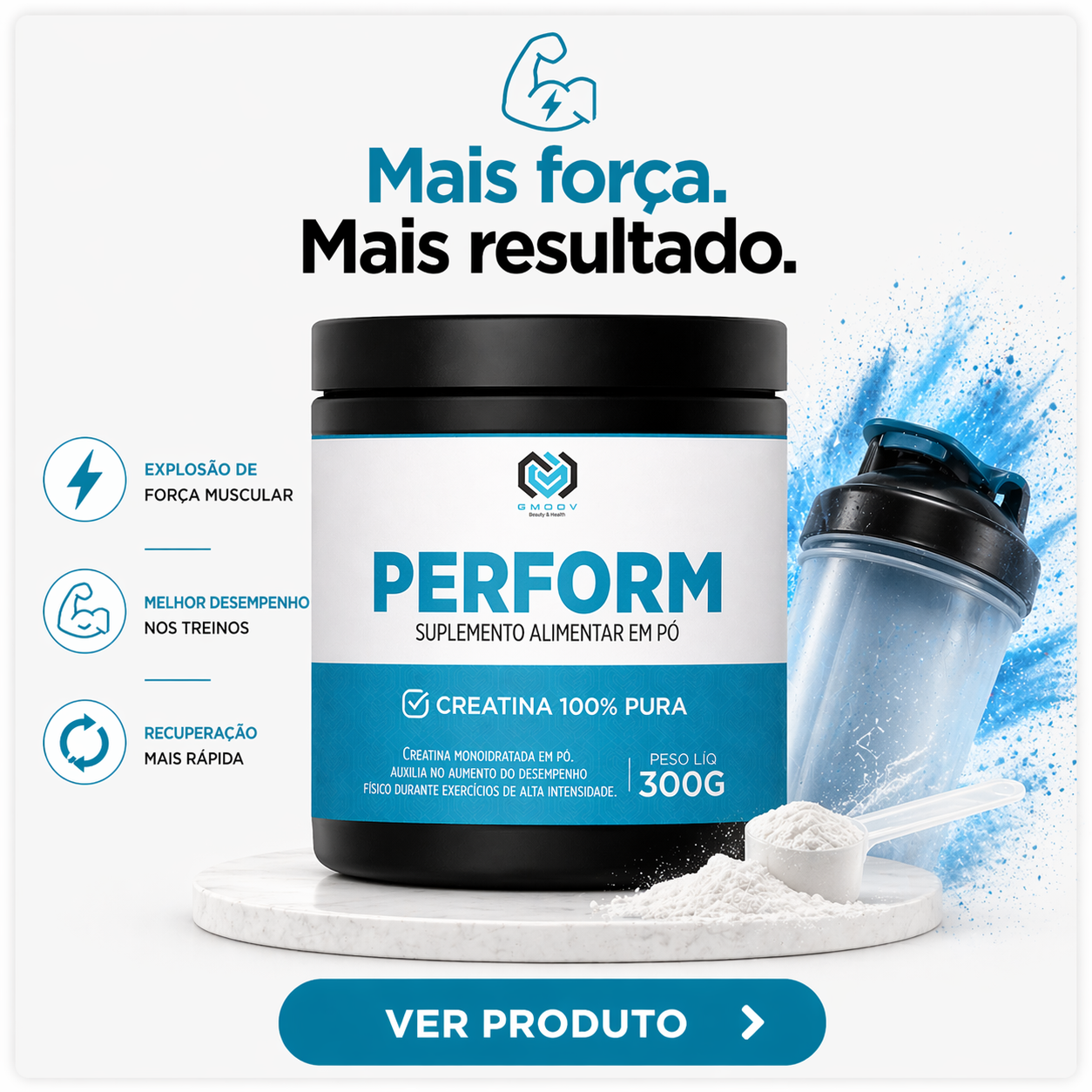 Perform – Creatina 100% Pura para Força e Performance