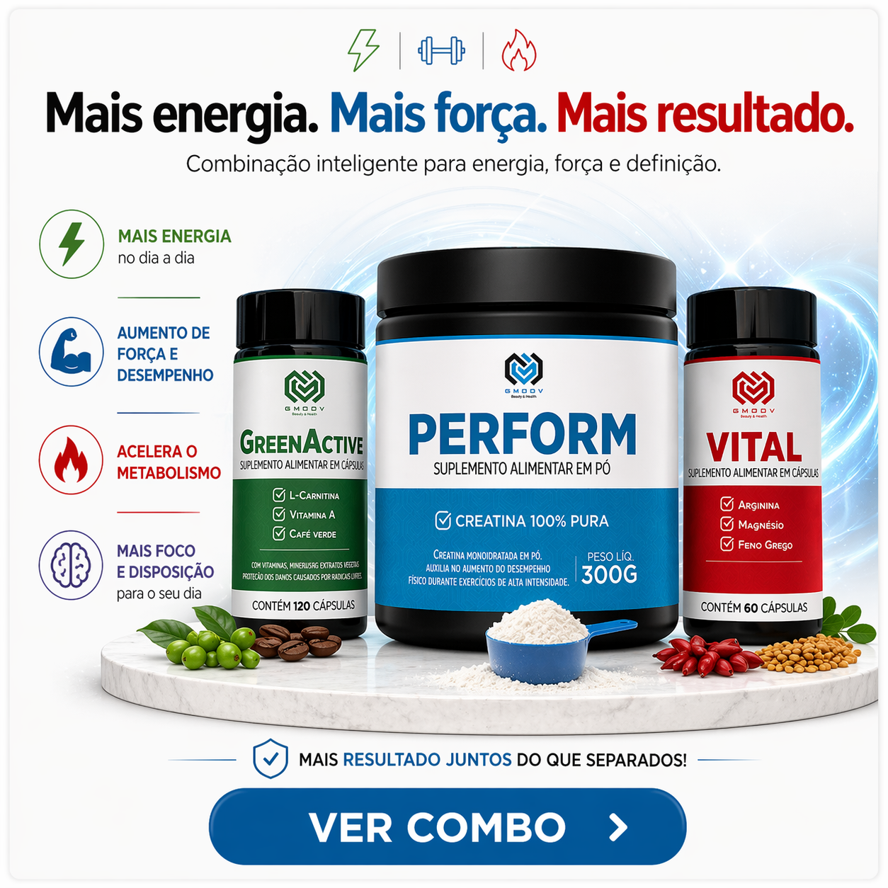 Combo Alta Performance – Força, Energia e Desempenho Máximo